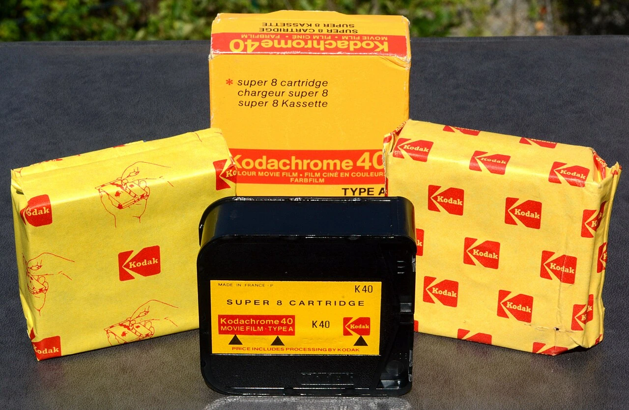 Kodachrome 40 Type A en cartouche Super 8 : un exemple ultérieur de la famille, distinct du lancement 16 mm de 1935.